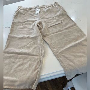 J. Jill Flax Linen Pants - Natural